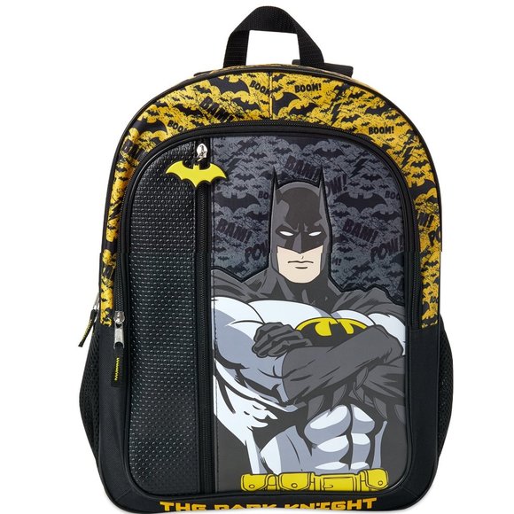 Boys Child BATMAN The Dark Knight 16" Backpack School Book Bag Mesh Pockets NWT - Picture 1 of 4